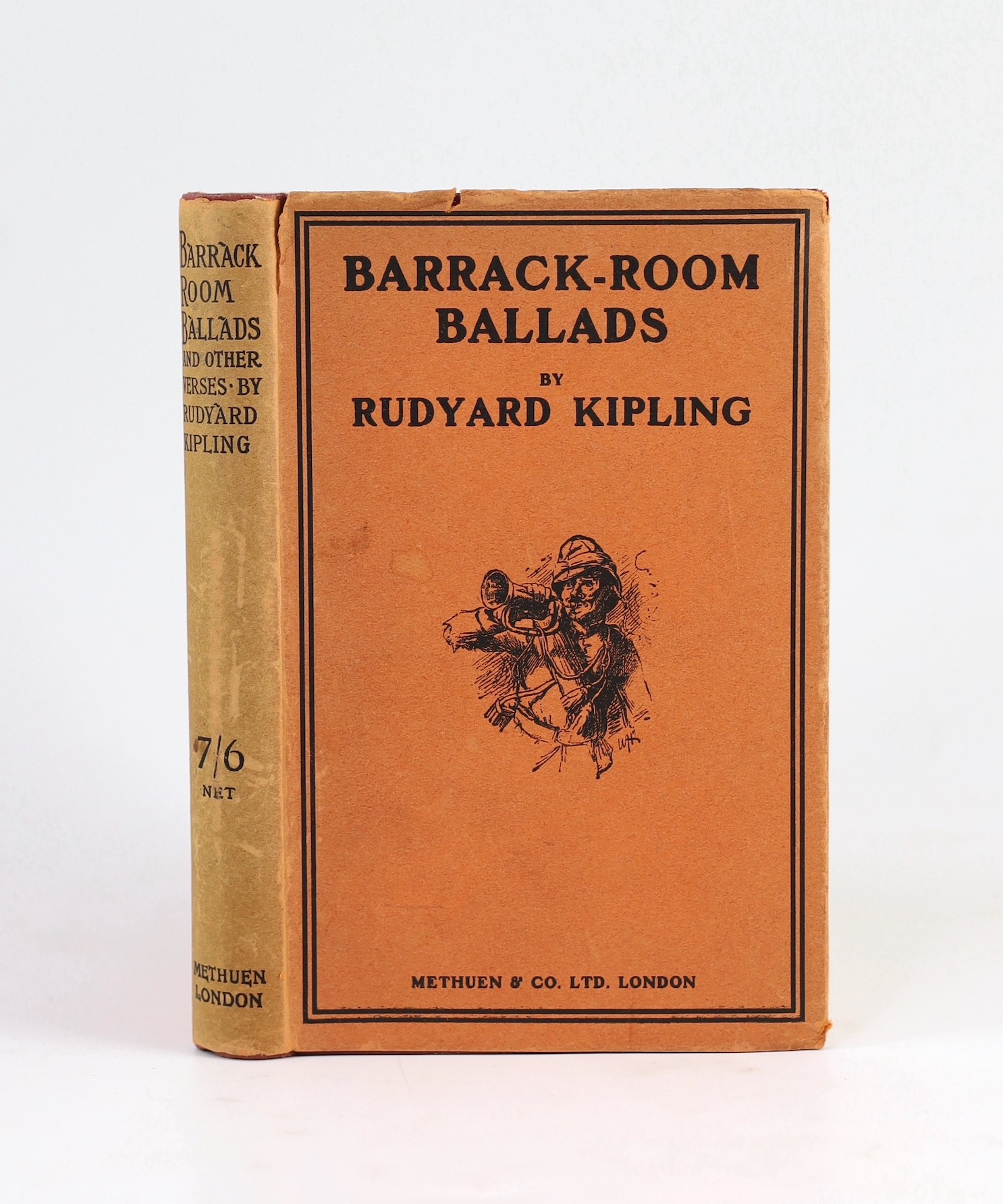 Kipling, Rudyard - Barrack Room Ballads and Other Verses, 55th edition, title illus., half title; publisher's gilt-lettered cloth and pictorial d/wrapper. 1921. signed by the author on title